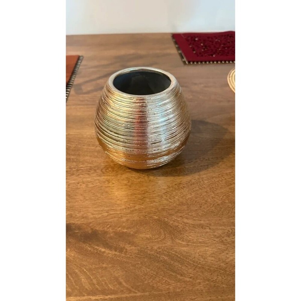 Rose Gold Textured Vase Home Decor 5” x 8”